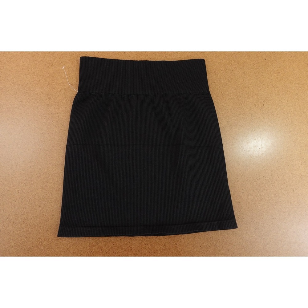 OQQ Womens Size Small Black Rib Knit High Waist Mini Skirt New